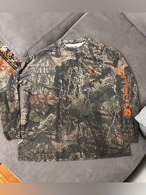 Carhartt Shirt XL Camo Long Sleeve Pocket Graphic Workwear Cotton Thrashed